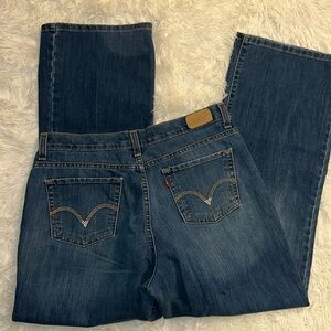 Size 12 Levi’s 512 Perfectly Slimming Boot Embellished Pocket Blue Jeans